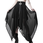 Asymmetrical Pentagram Zipper Long Skirt L