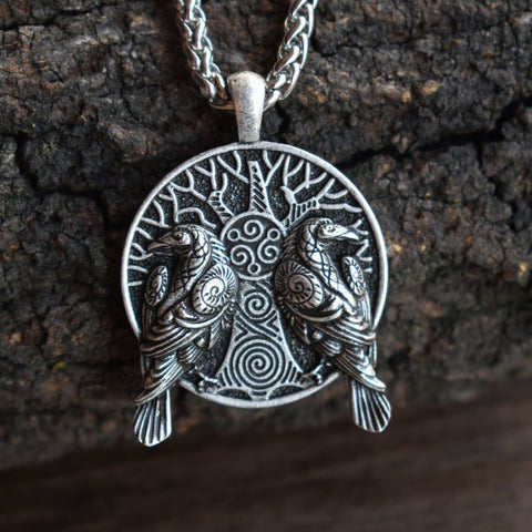 Yggdrasil Tree of Life Odens Raven's Necklace