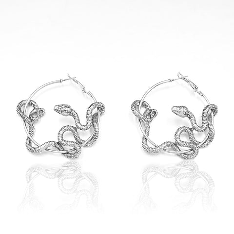 Intertwined Snake Hoop Earrings