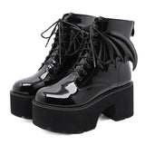 "Asbeel" Winged Platform Ankle Boots