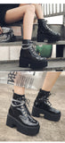 "Edith" Chained Chunky Heel Platform Boots