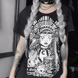 "In Goth We Trust" Long Black Over-sized Shirt L