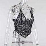 "Ava" Black and White Lacey Grunge Camisole