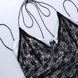 "Ava" Black and White Lacey Grunge Camisole